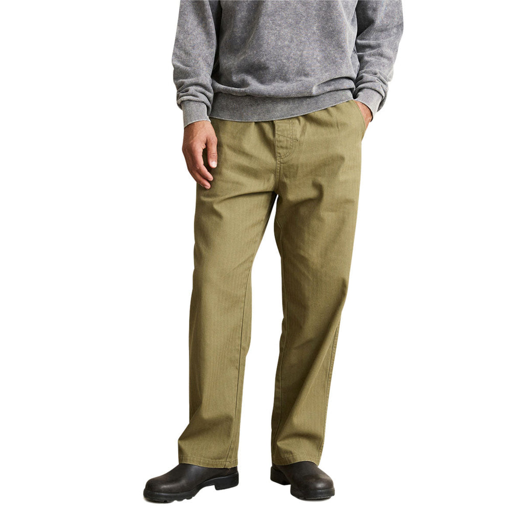 Rhythm Essential Herringbone Jam Pants - Olive