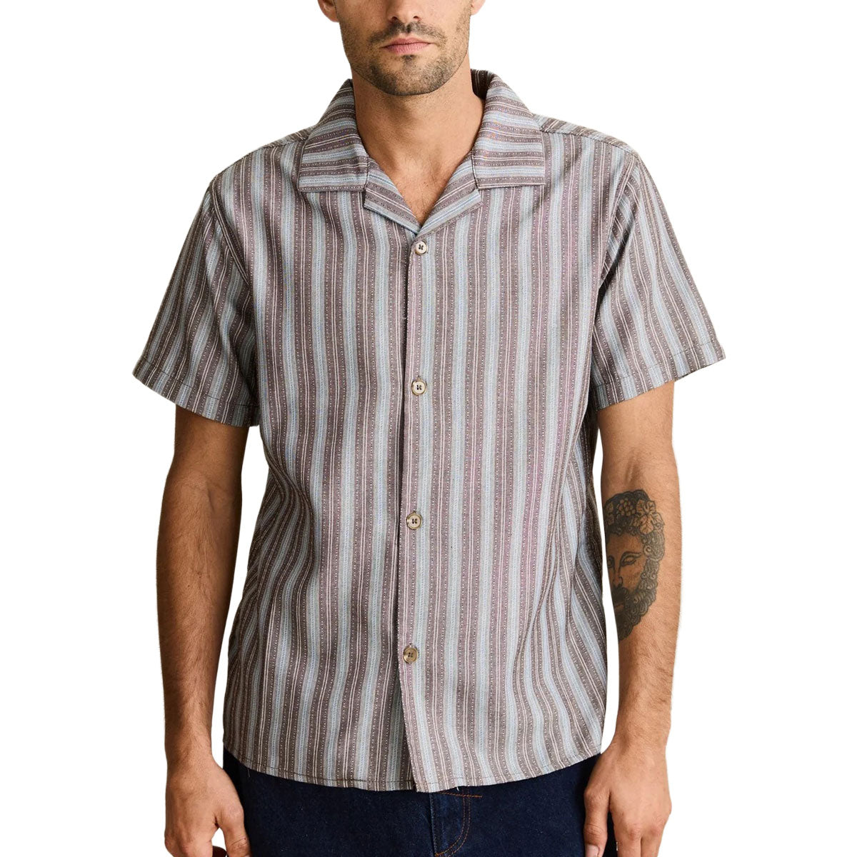 Rhythm Vacation Stripe Shirt - Chocolate