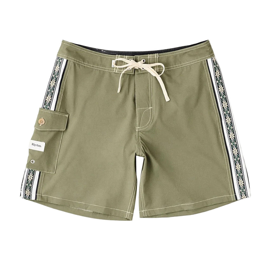 Rhythm Panel Stripe Boardshorts - Olive