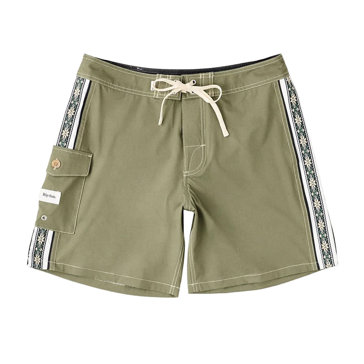 Rhythm Panel Stripe Boardshorts - Olive