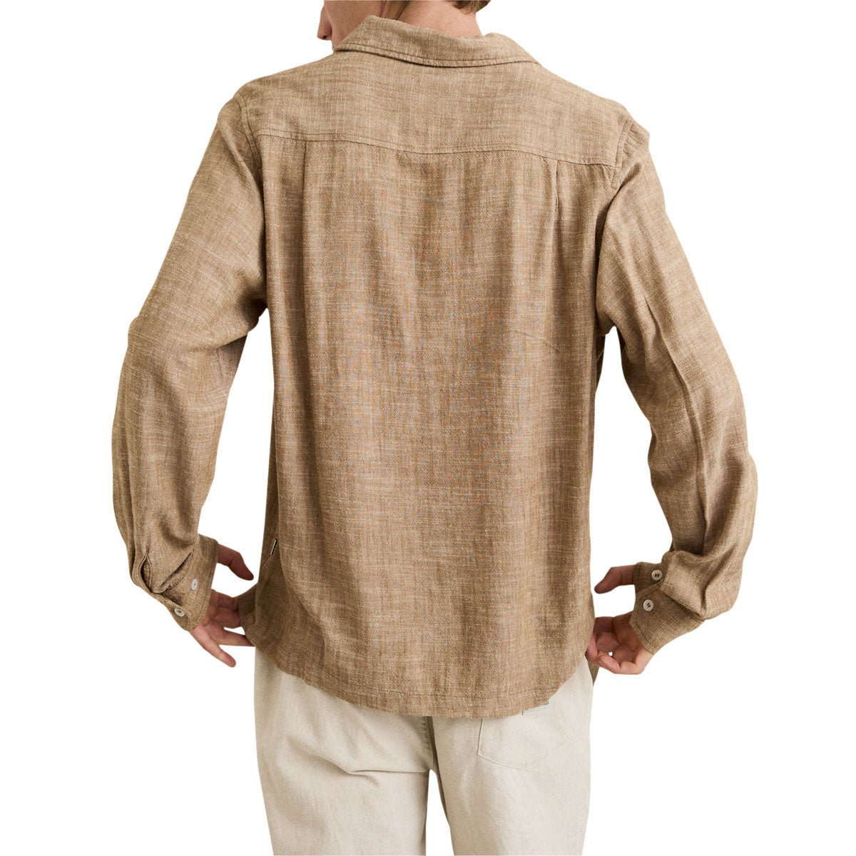 Rhythm Linen Chambray Long Sleeve Shirt - Coffee