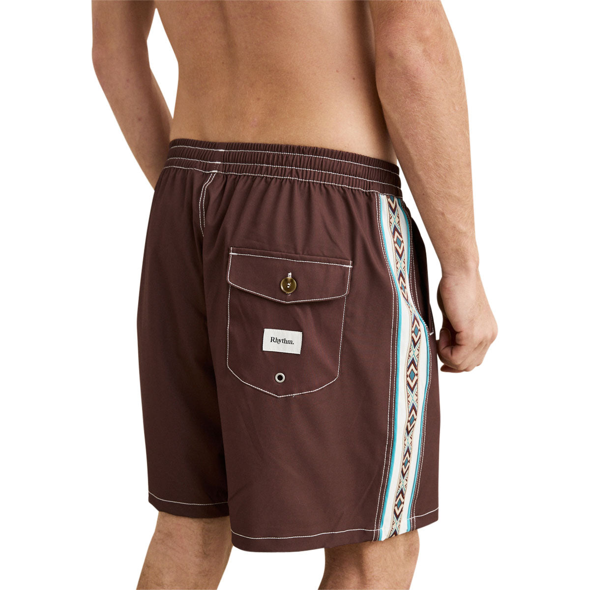 Rhythm Panel Stripe Boardshorts - Chestnut