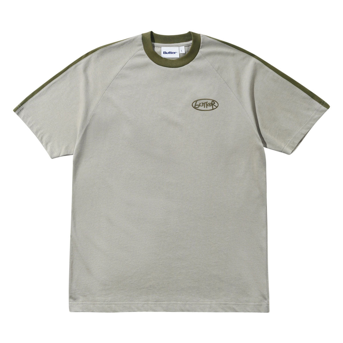 Butter Goods Abseil Panel T-Shirt - Cement/Moss