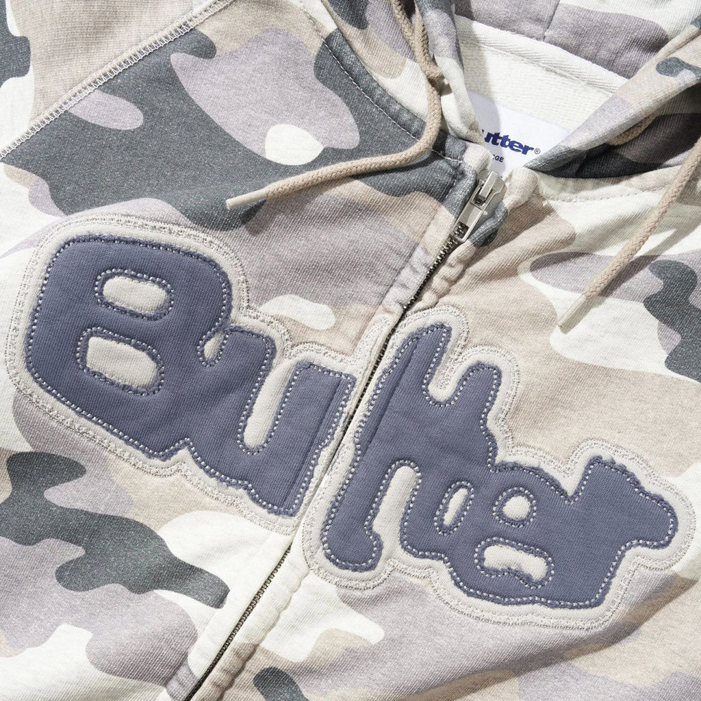 Butter Goods Stretch Zip-Thru Hoodie - Snow Camo