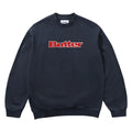 Butter Goods Satin Applique Logo Crewneck Sweatshirt - Navy