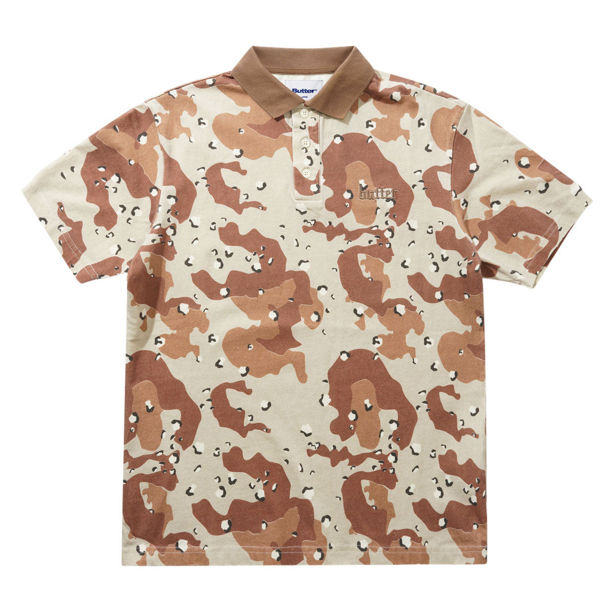 Butter Goods Camo Polo Shirt - Desert