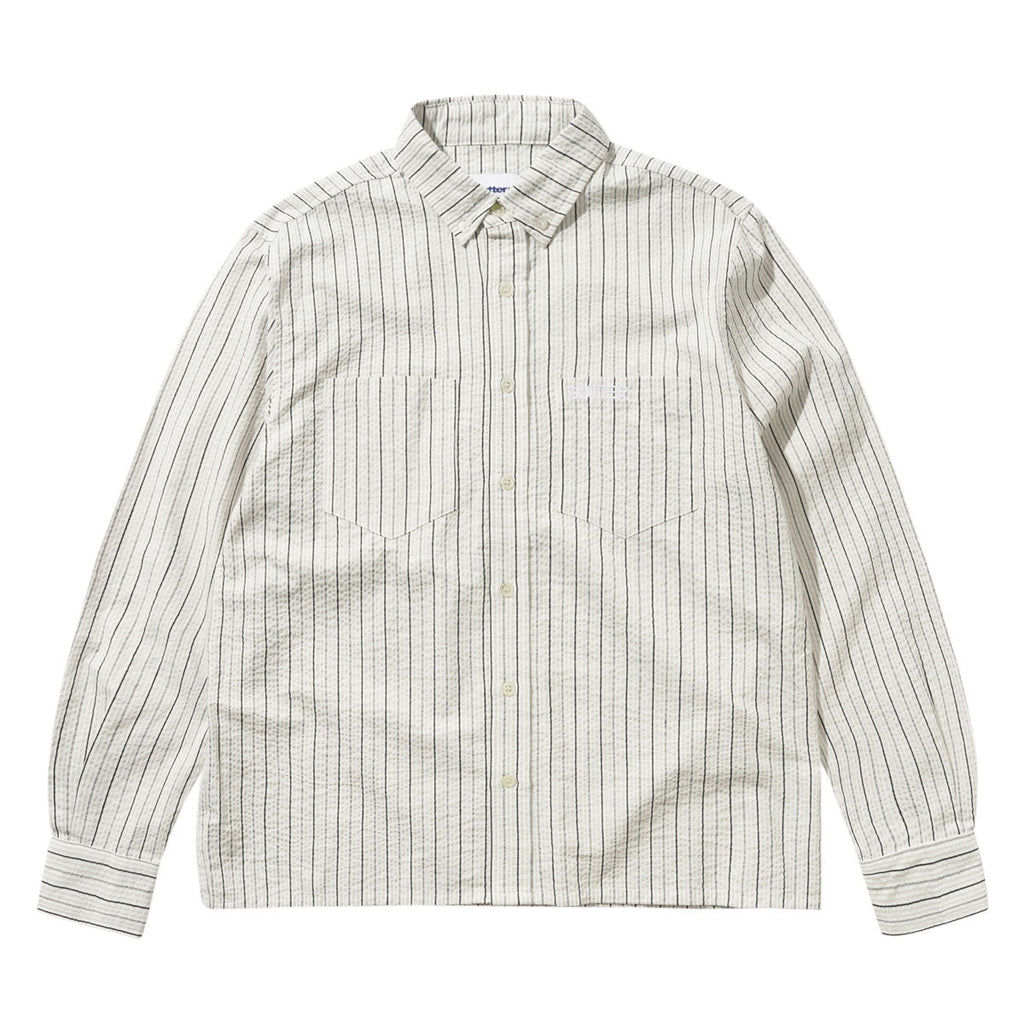 Butter Goods Seersucker Long Sleeve Shirt - White