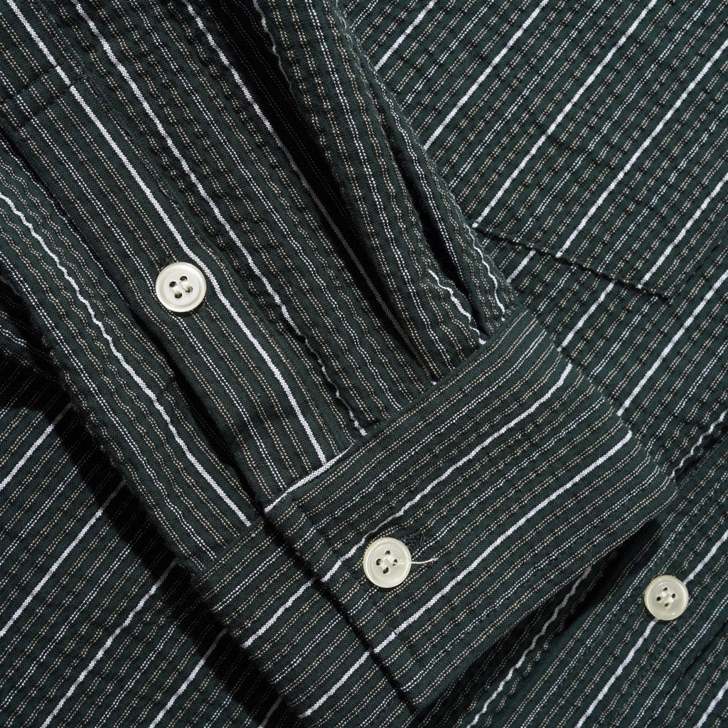 Butter Goods Seersucker Long Sleeve Shirt - Forest