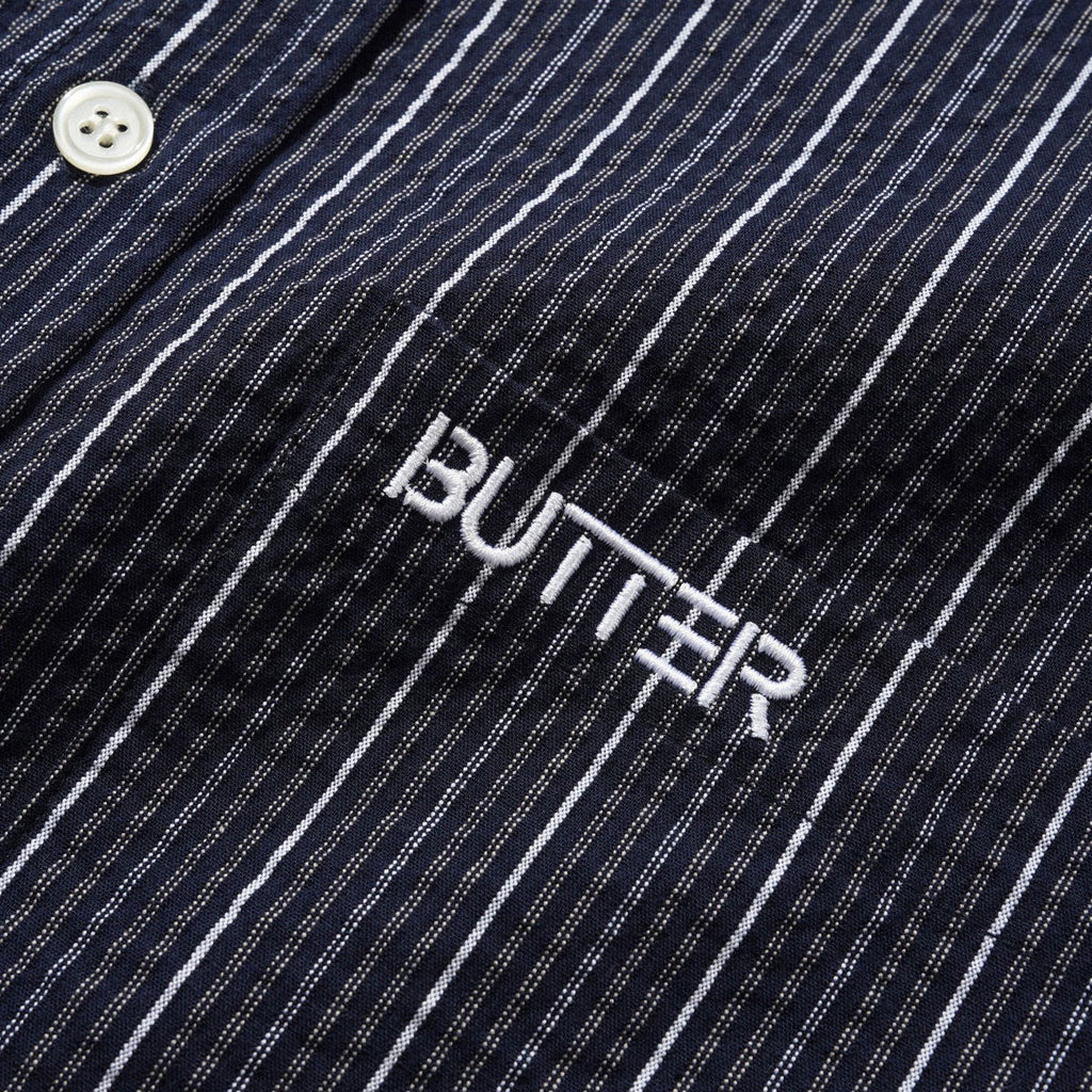 Butter Goods Seersucker Long Sleeve Shirt - Navy