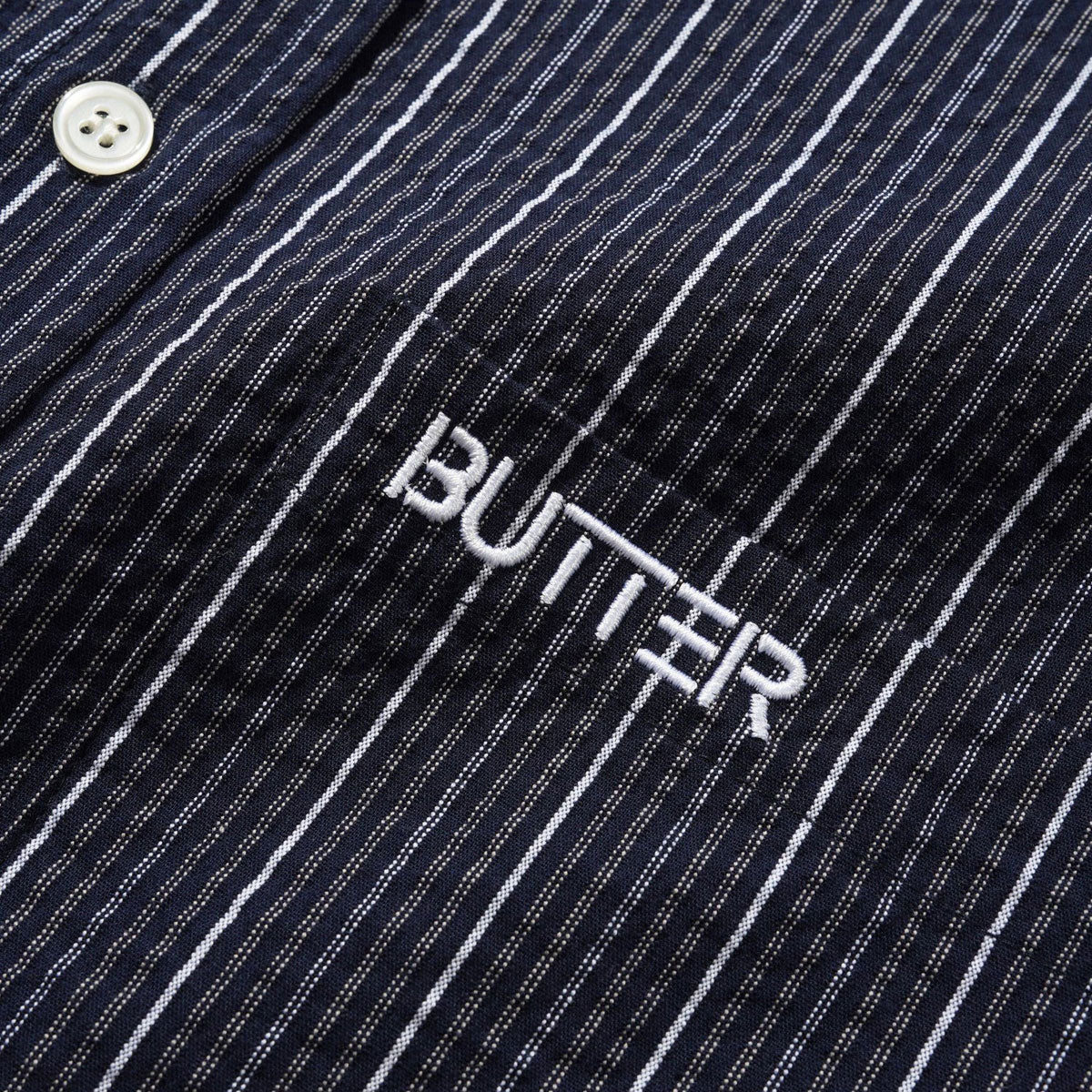 Butter Goods Seersucker Long Sleeve Shirt - Navy