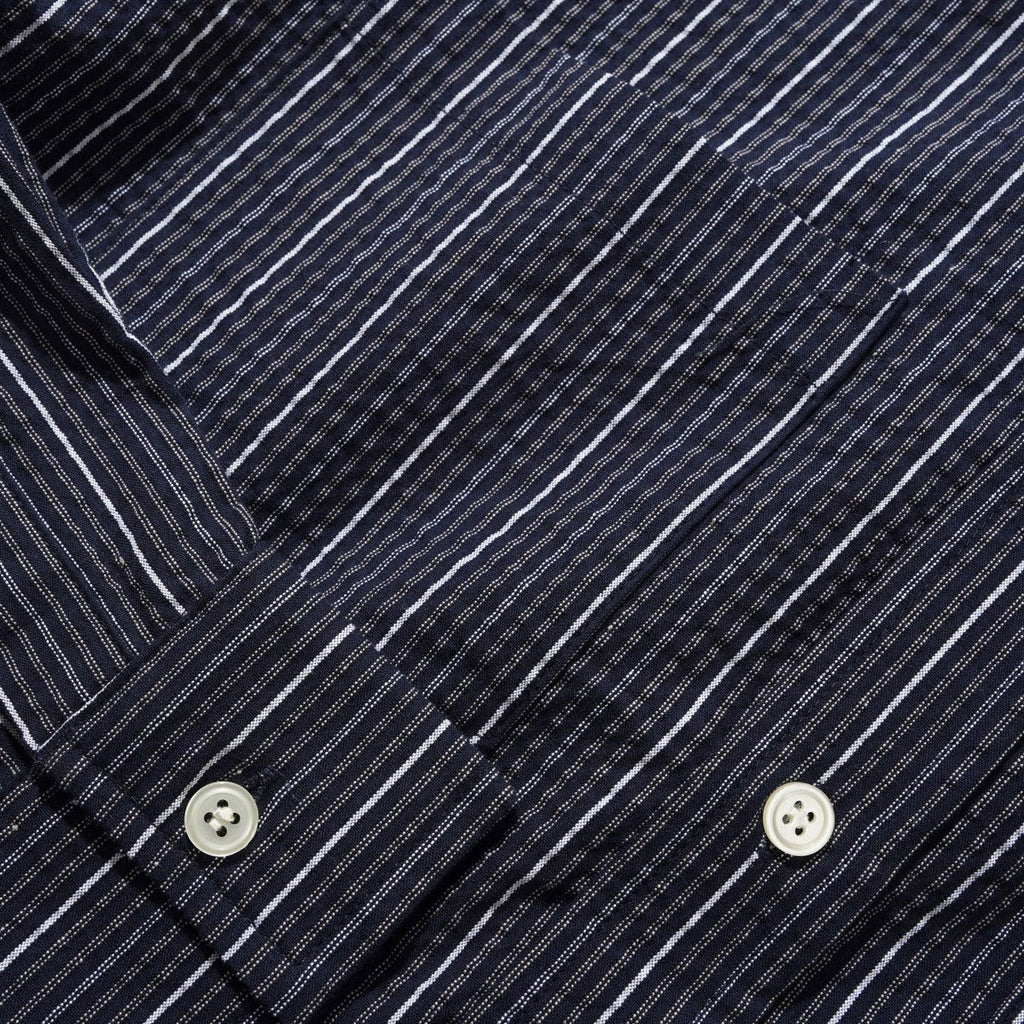 Butter Goods Seersucker Long Sleeve Shirt - Navy