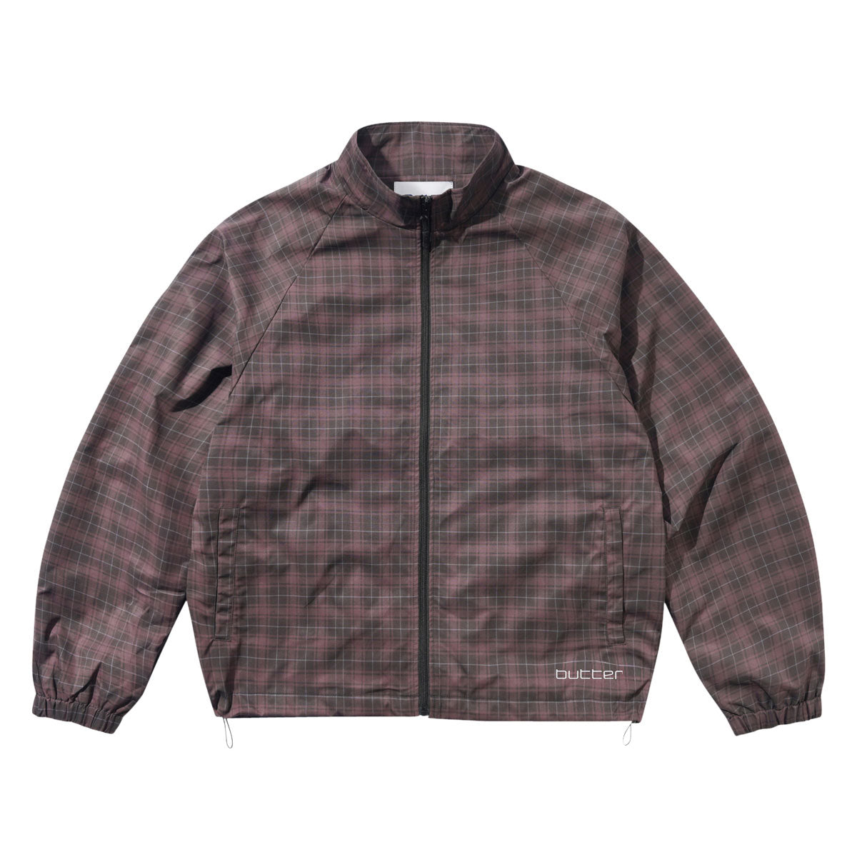 Butter Goods Plaid Nylon Jacket - Burgundy