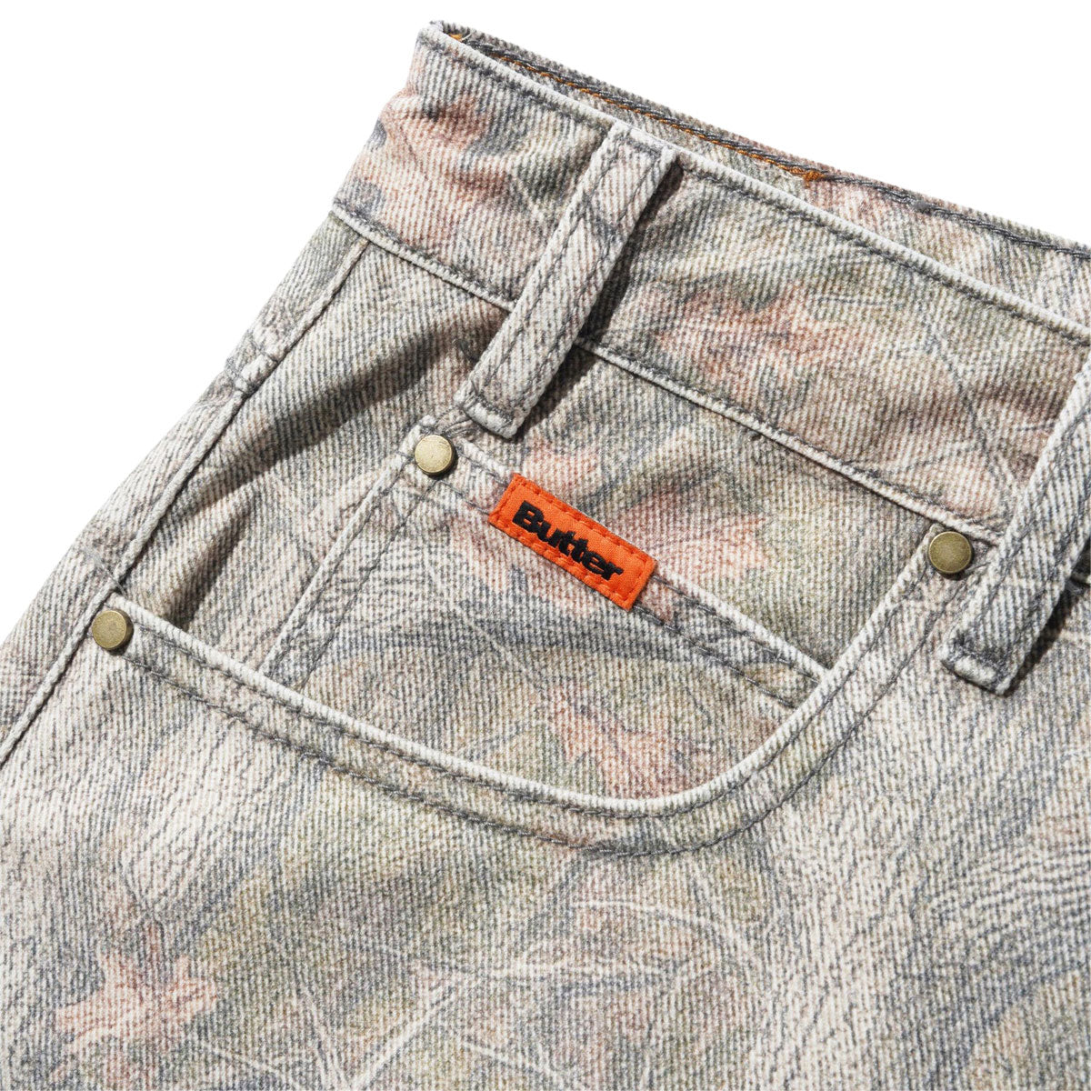 Butter Goods Baggy Denim Shorts - Forest Camo
