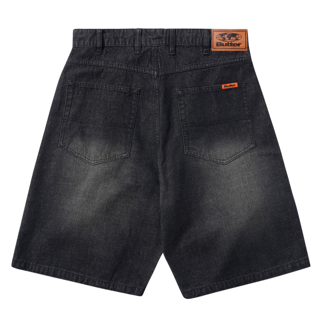 Butter Goods Baggy Denim Shorts - Slub Black