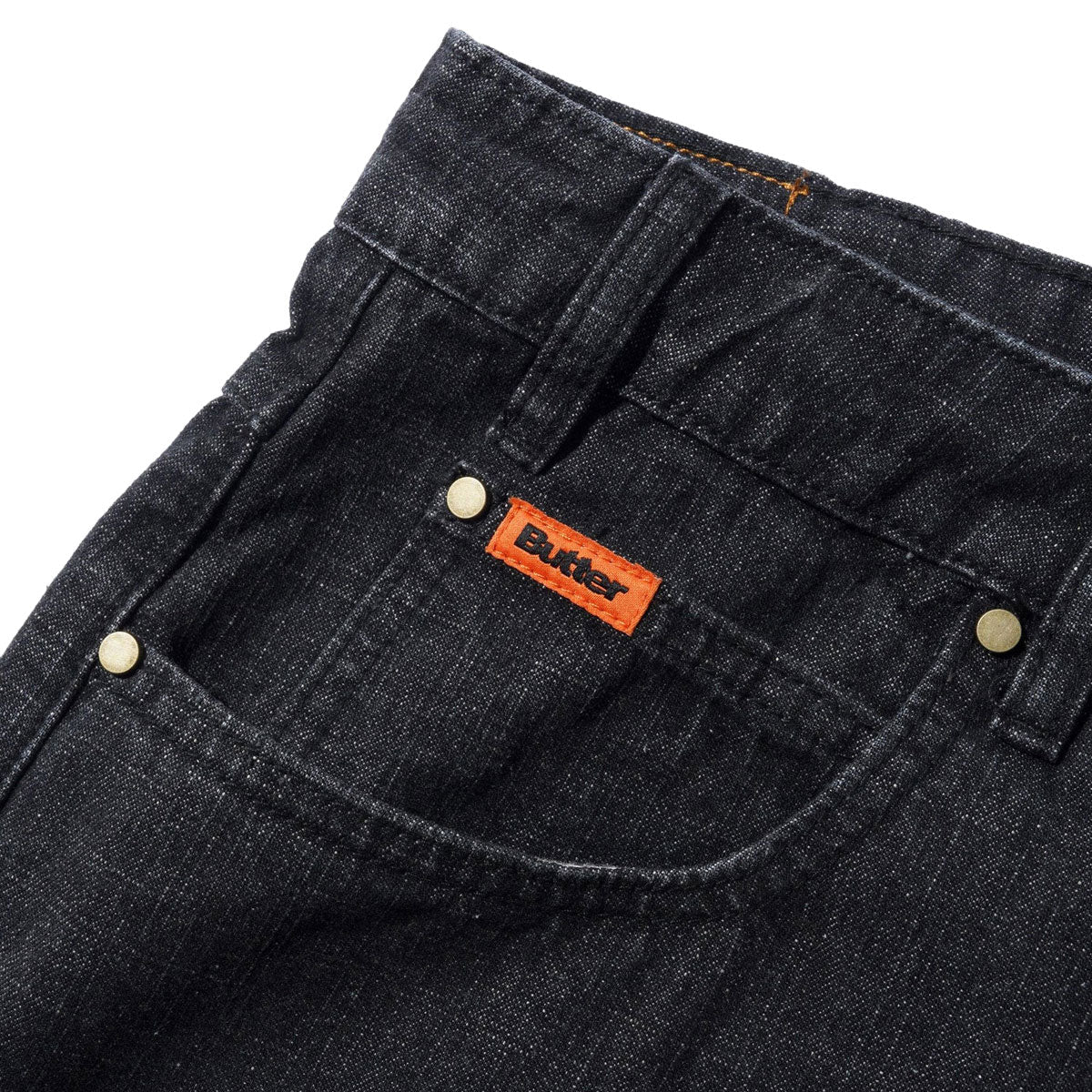 Butter Goods Baggy Denim Shorts - Slub Black