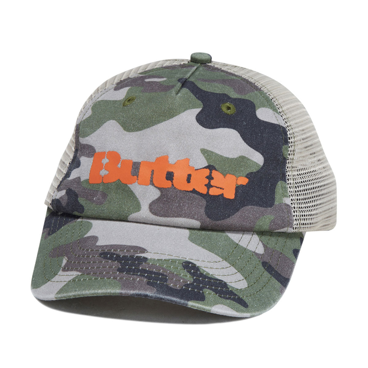 Butter Goods Stencil Trucker Hat - Camo