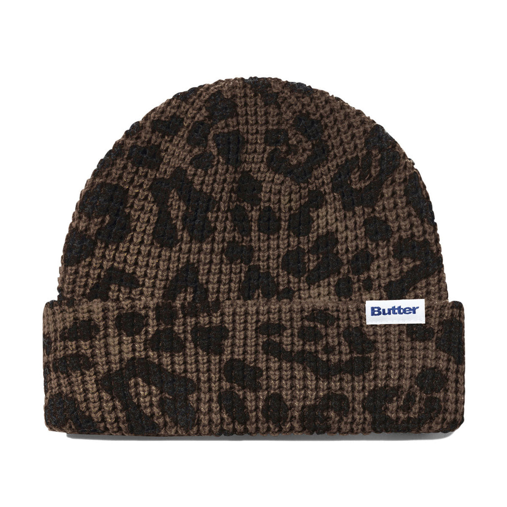 Butter Goods Distress Waffle Beanie - Leopard