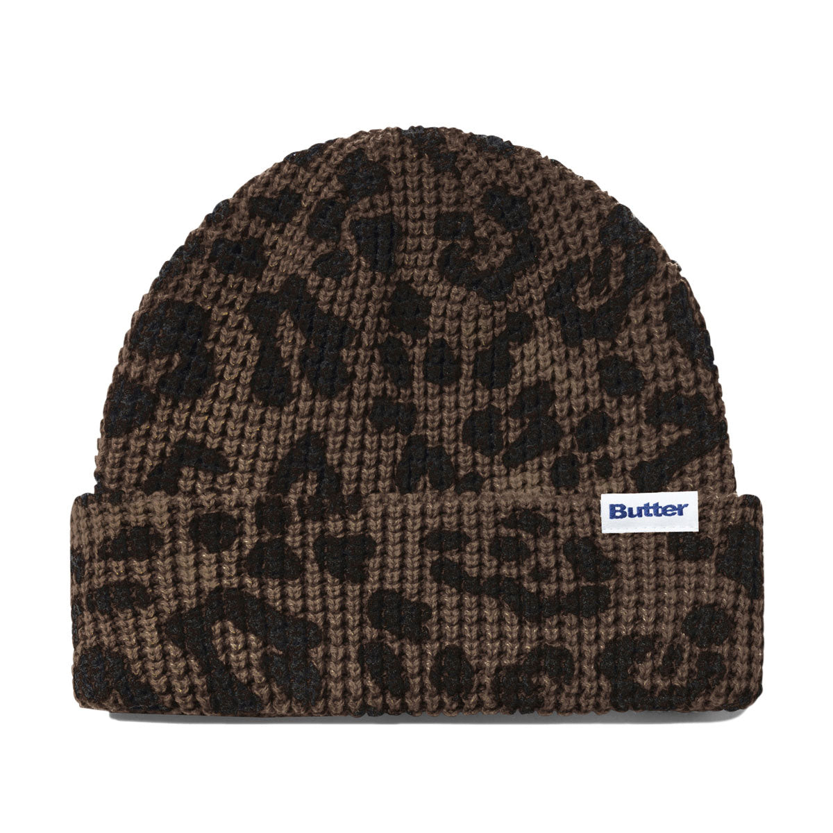 Butter Goods Distress Waffle Beanie - Leopard
