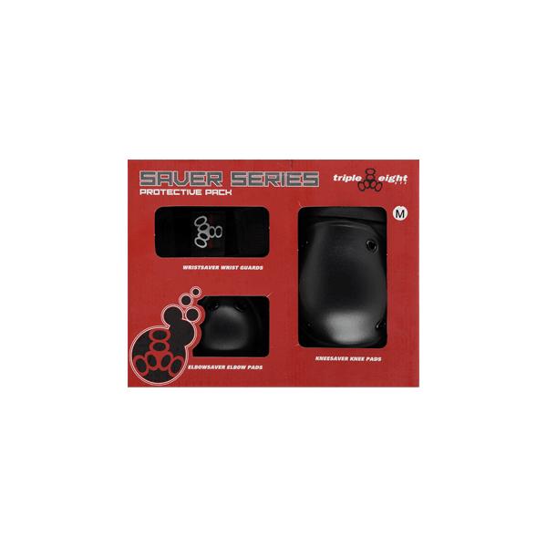 Triple Eight Saver Series High Impact 3 Pack of Pads - Black