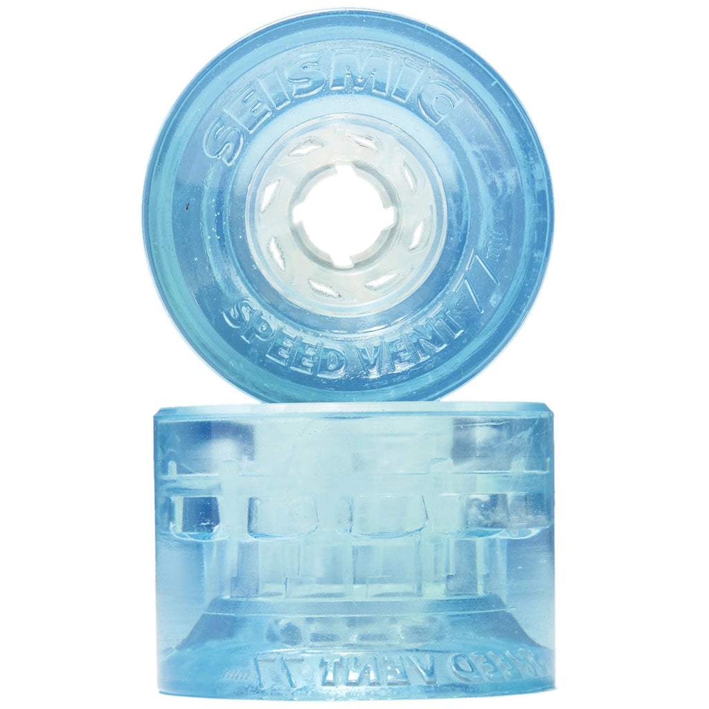 Seismic Speed Vent 77a Longboard Wheels - Clear Blue - 77mm