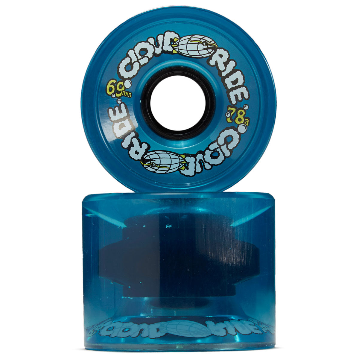Cloud Ride Cruiser 78a Longboard Wheels - Clear Blue - 69mm