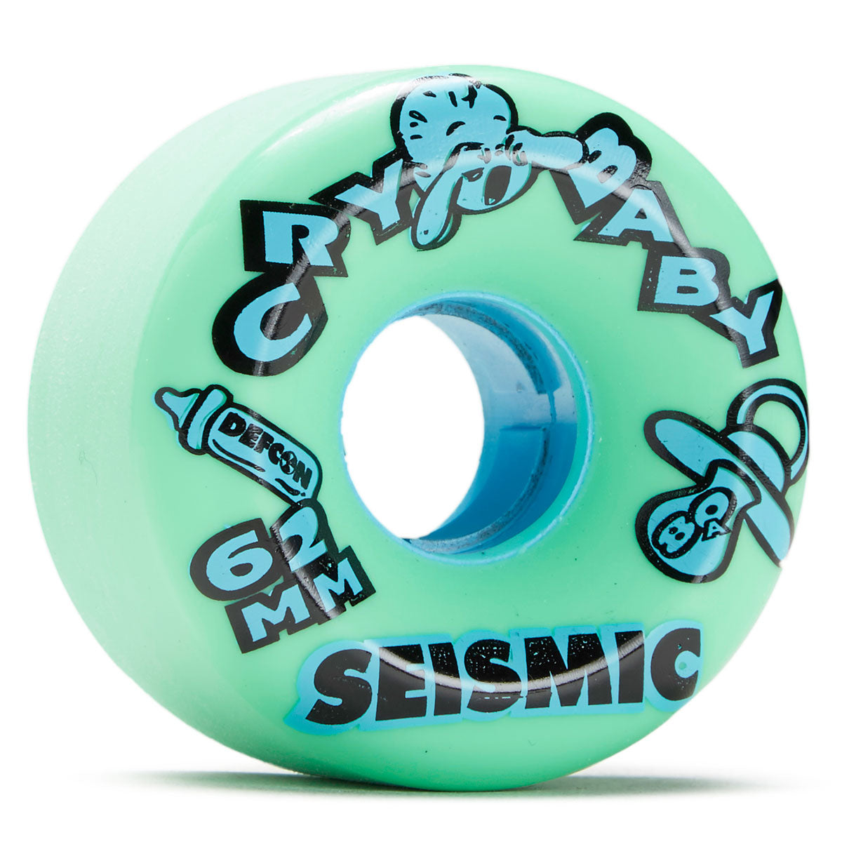 Seismic Crybaby 80a Longboard Wheels - Mint - 62mm