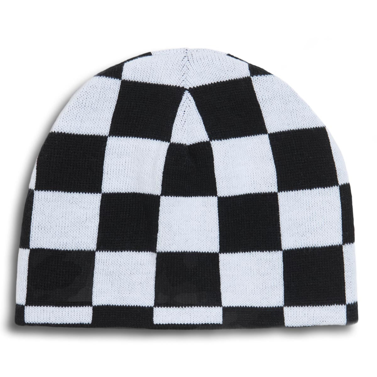 CCS Reversible Checkerboard Skully Beanie - Black/White