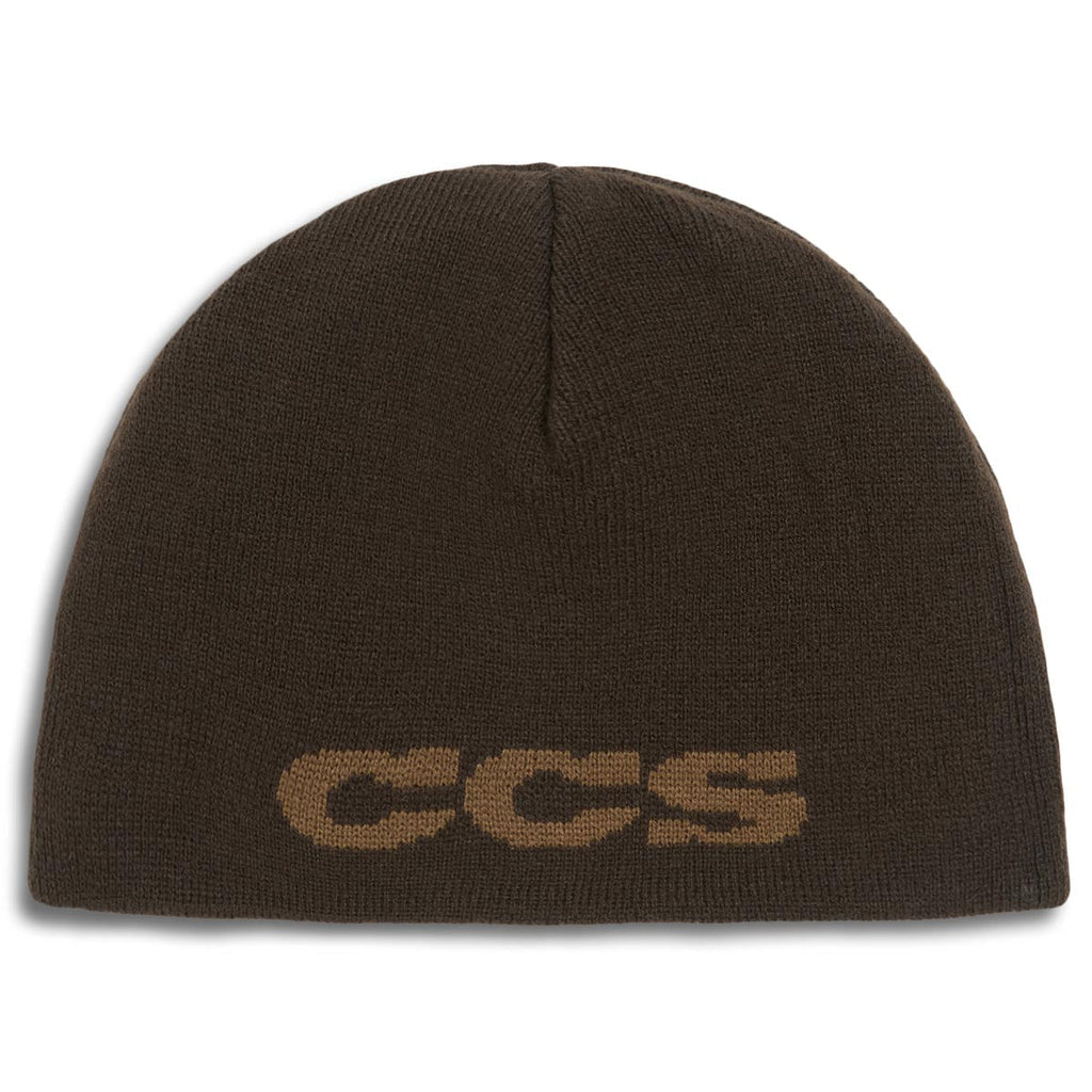 CCS Reversible Leopard Skully Beanie - Brown