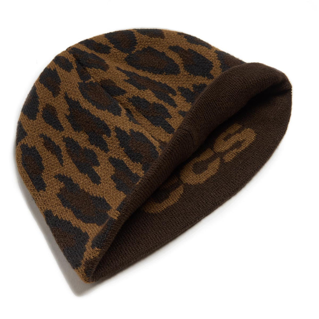 CCS Reversible Leopard Skully Beanie - Brown