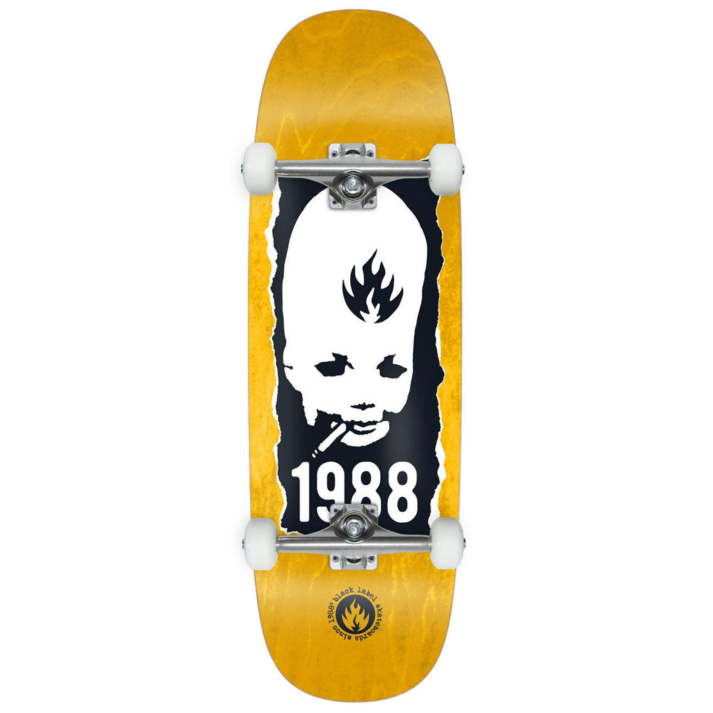 Black Label Thumbhead Torn Jumbotron Skateboard Complete - Assorted Stains - 10.00"