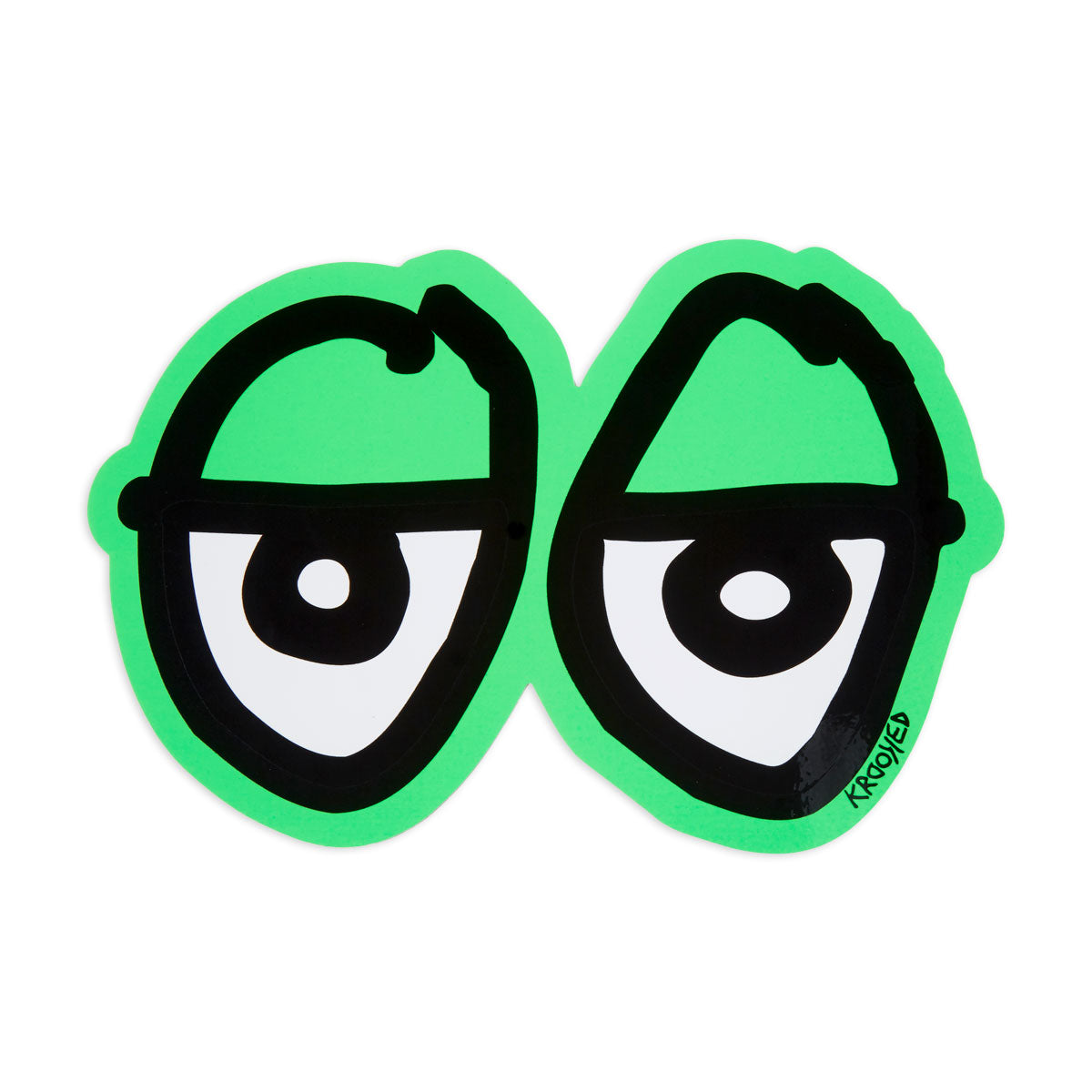 Krooked Eyes Di-Cut LG Sticker - Green