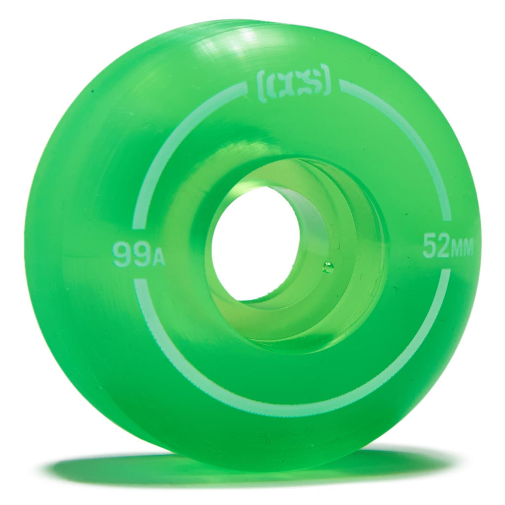 CCS Clear 99a Skateboard Wheels - Green - 52mm