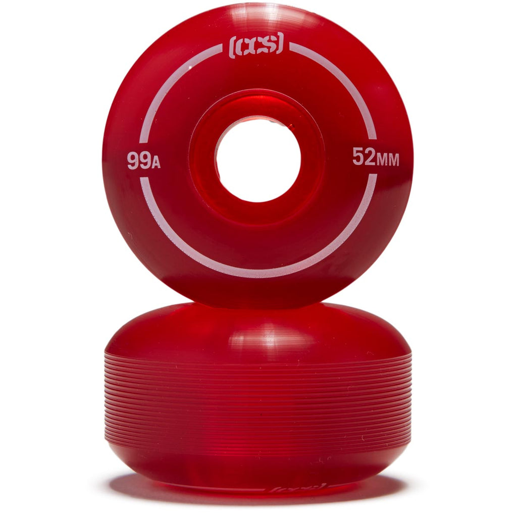 CCS Clear 99a Skateboard Wheels - Red - 52mm