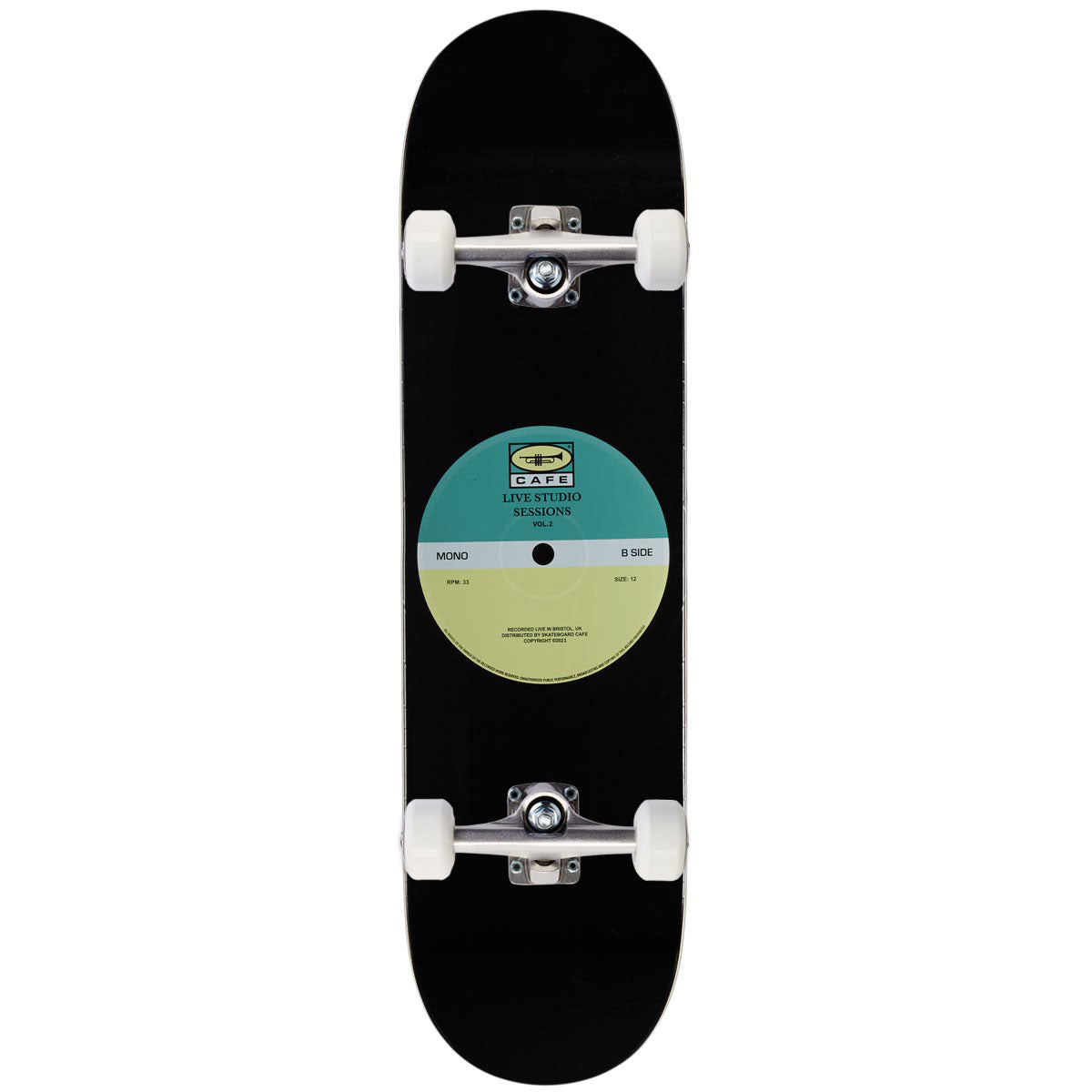 Cafe 45 Retro Edition Skateboard Complete - Teal/Cream - 8.125"