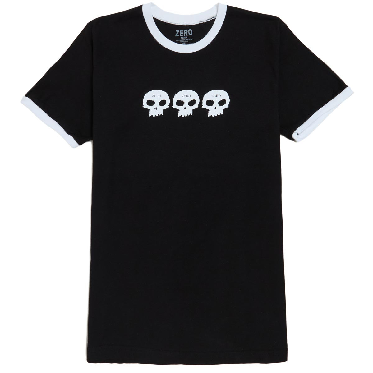 Zero 3 Skull Ringer T-Shirt - Black