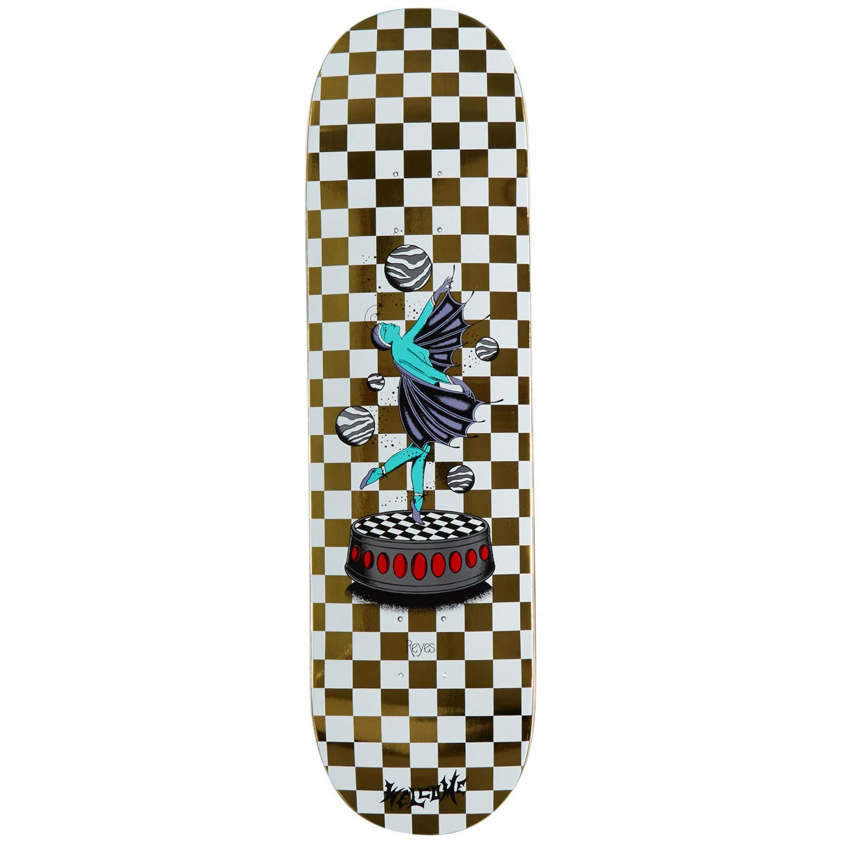 Welcome Dancer On A Popsicle Skateboard Deck - White/Gold Foil - 8.50"
