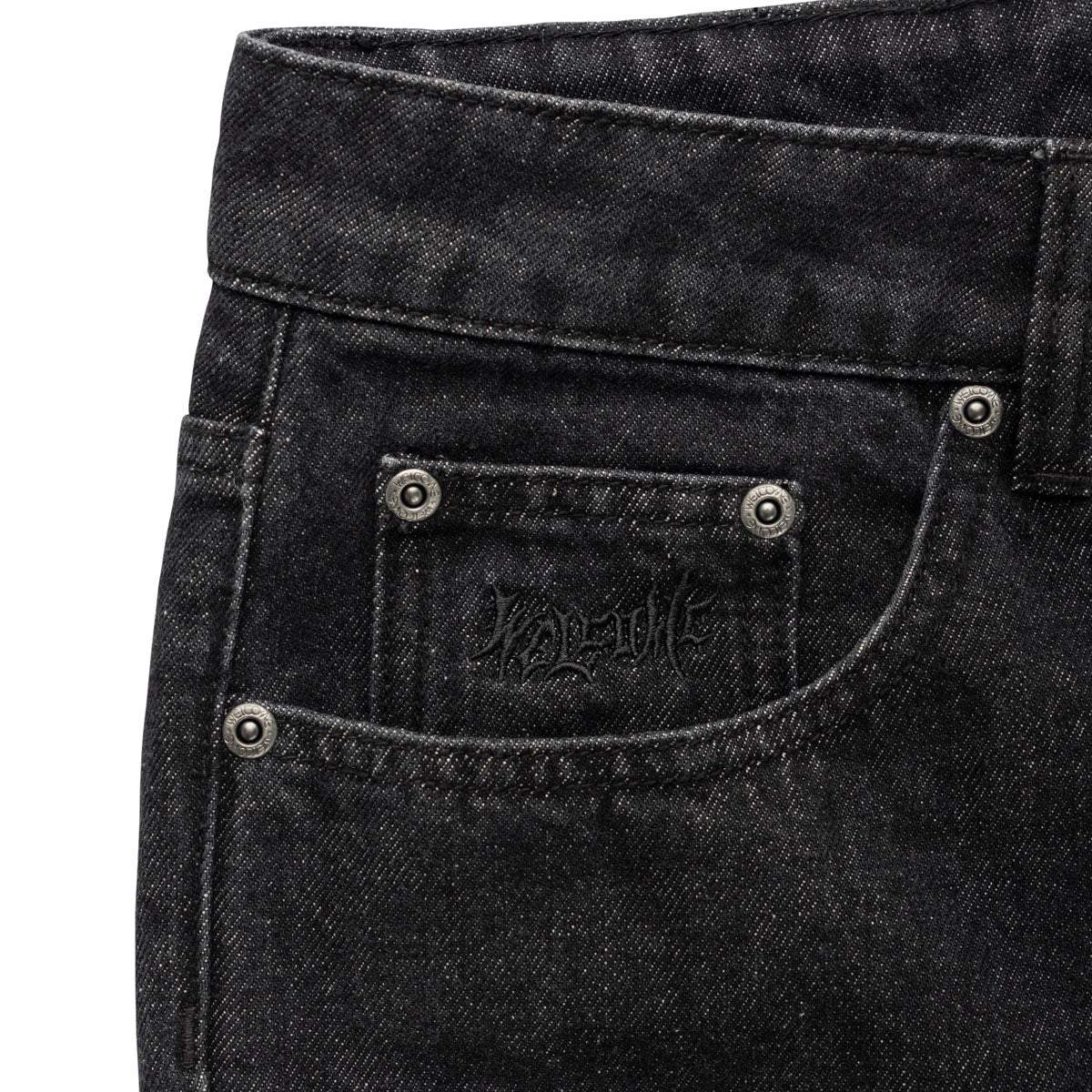 Welcome Immortal Loose Straight Denim Jeans - Washed Black