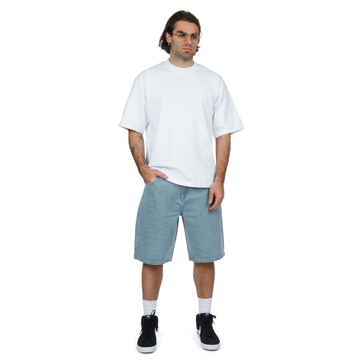 CCS 97 Star Denim Shorts - Rinsed Blue