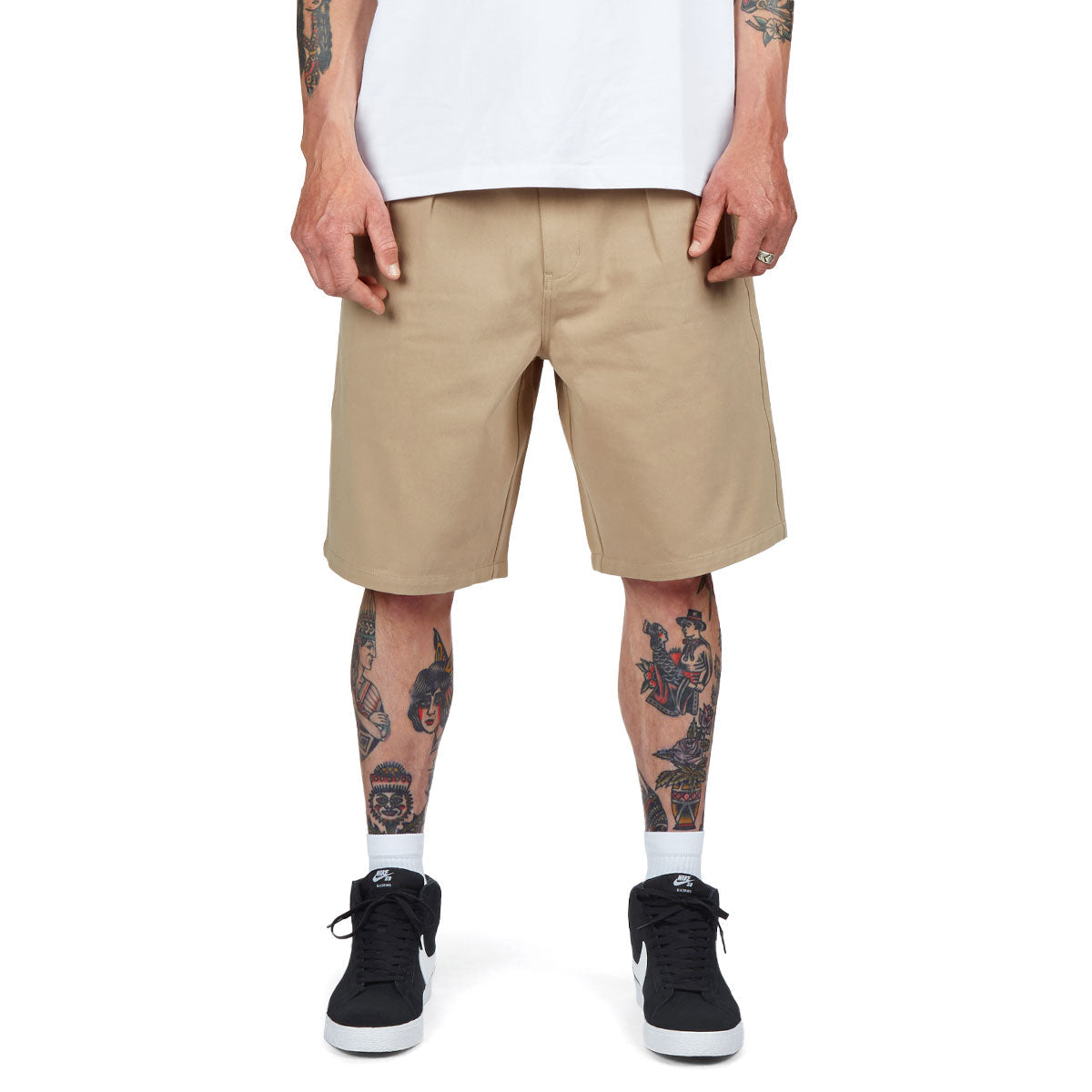 CCS Pleated Chino Shorts - Khaki