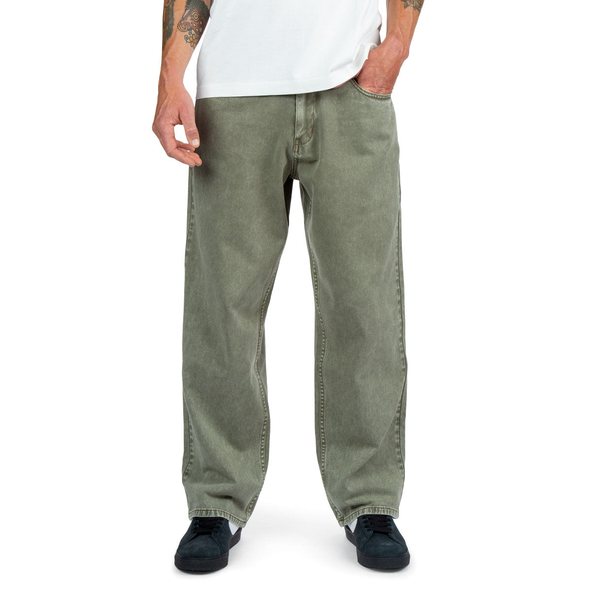 CCS Baggy Straight Denim Jeans - Faded Olive