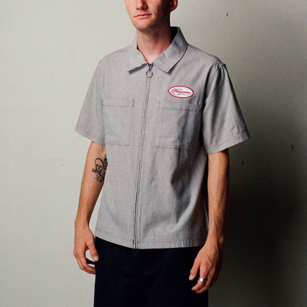 Welcome Garage Oxford Shirt - Black/Grey