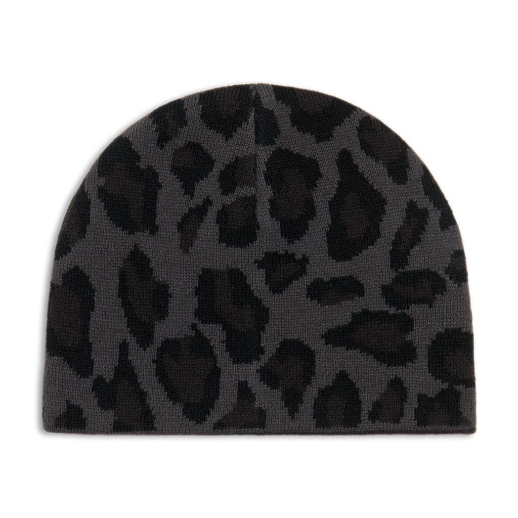 CCS Reversible Leopard Skully Beanie - Charcoal