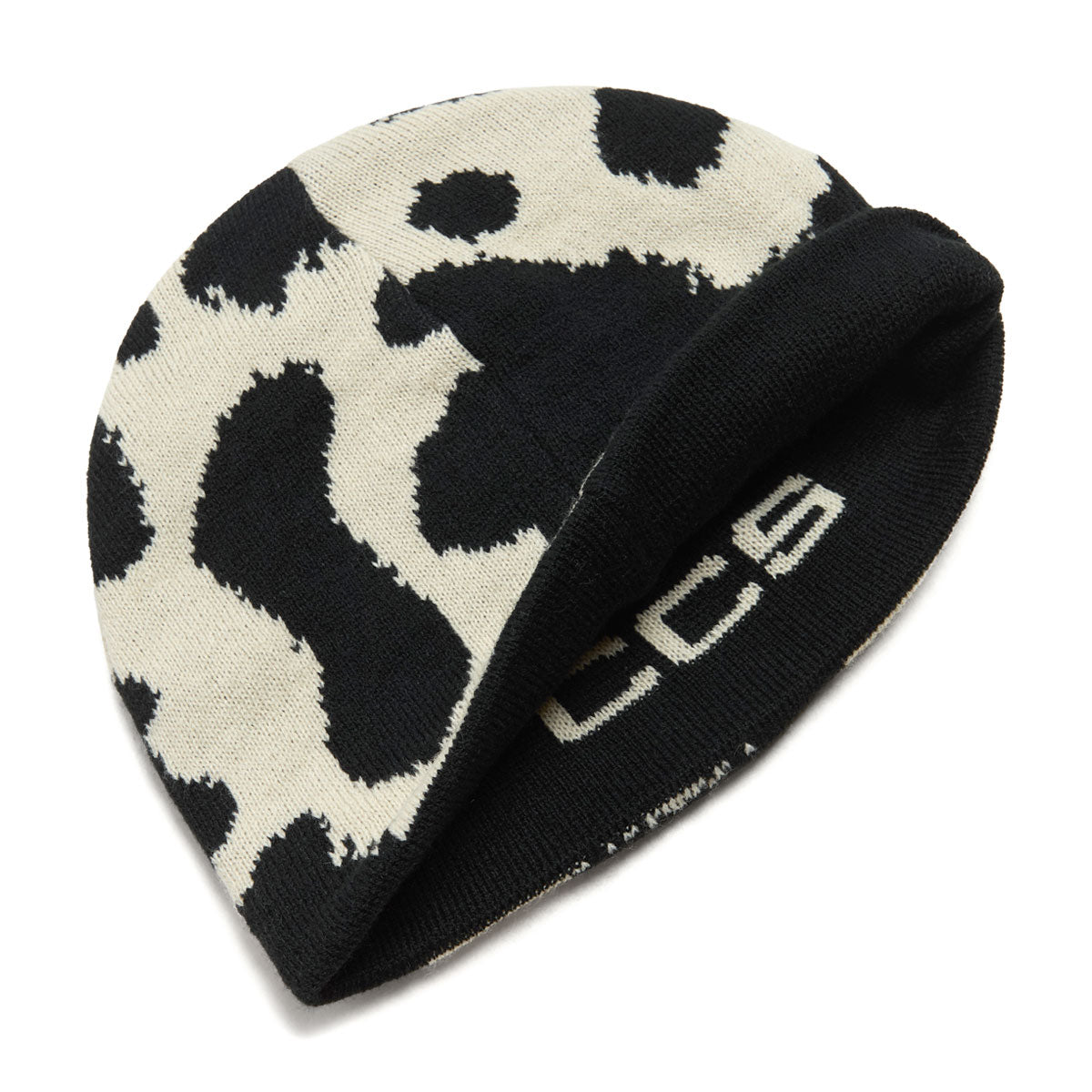 CCS Reversible Cow Skully Beanie - Black/Natural