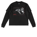 Welcome Snarl Layered Long Sleeve T-Shirt - Black