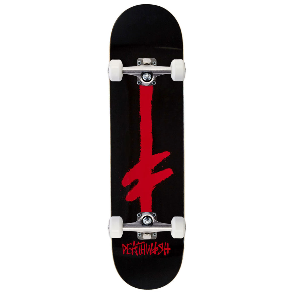 Deathwish Gang Spray Skateboard Complete - Black/Red - 8.00"