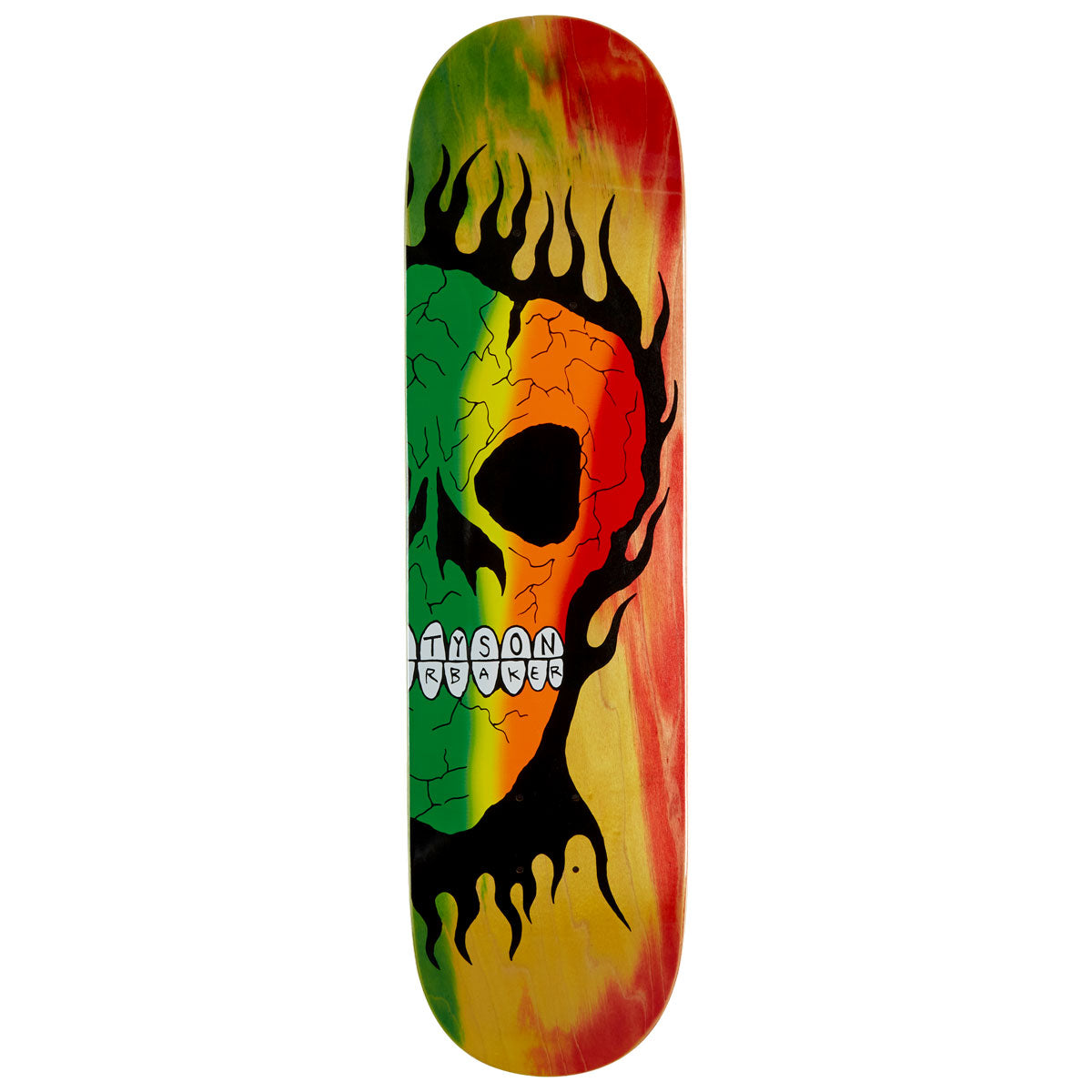 Baker Tyson Peterson Rasta Skull B2 Skateboard Deck - 8.25"