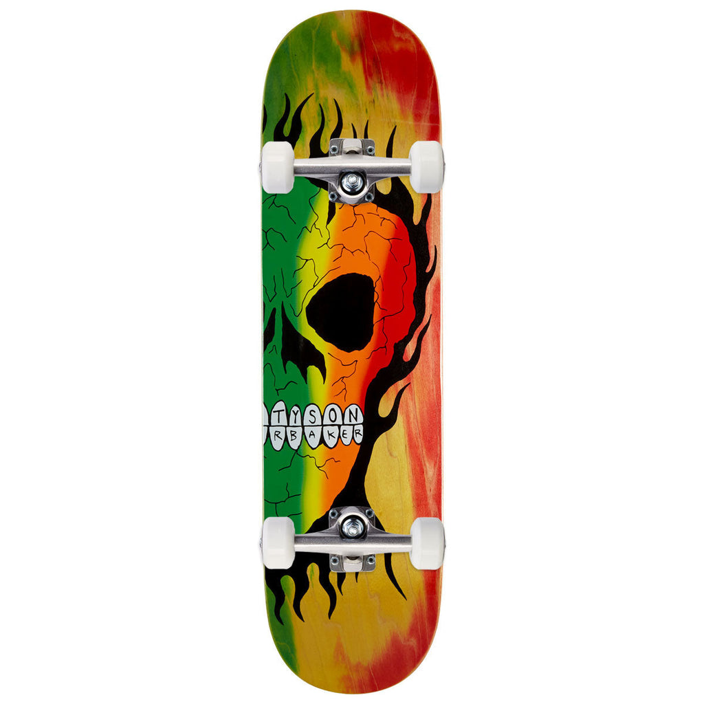 Baker Tyson Peterson Rasta Skull B2 Skateboard Complete - 8.25"