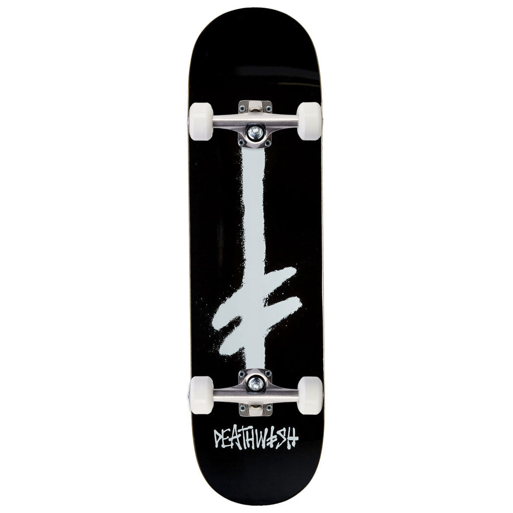 Deathwish Gang Spray Skateboard Complete - Black/White - 8.25"