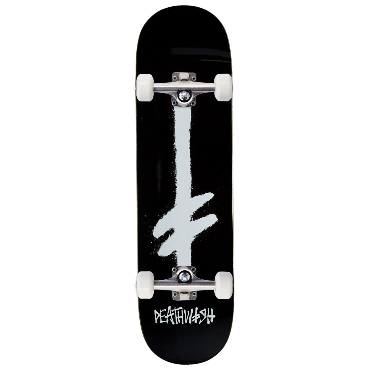 Deathwish Gang Spray Skateboard Complete - Black/White - 8.25"