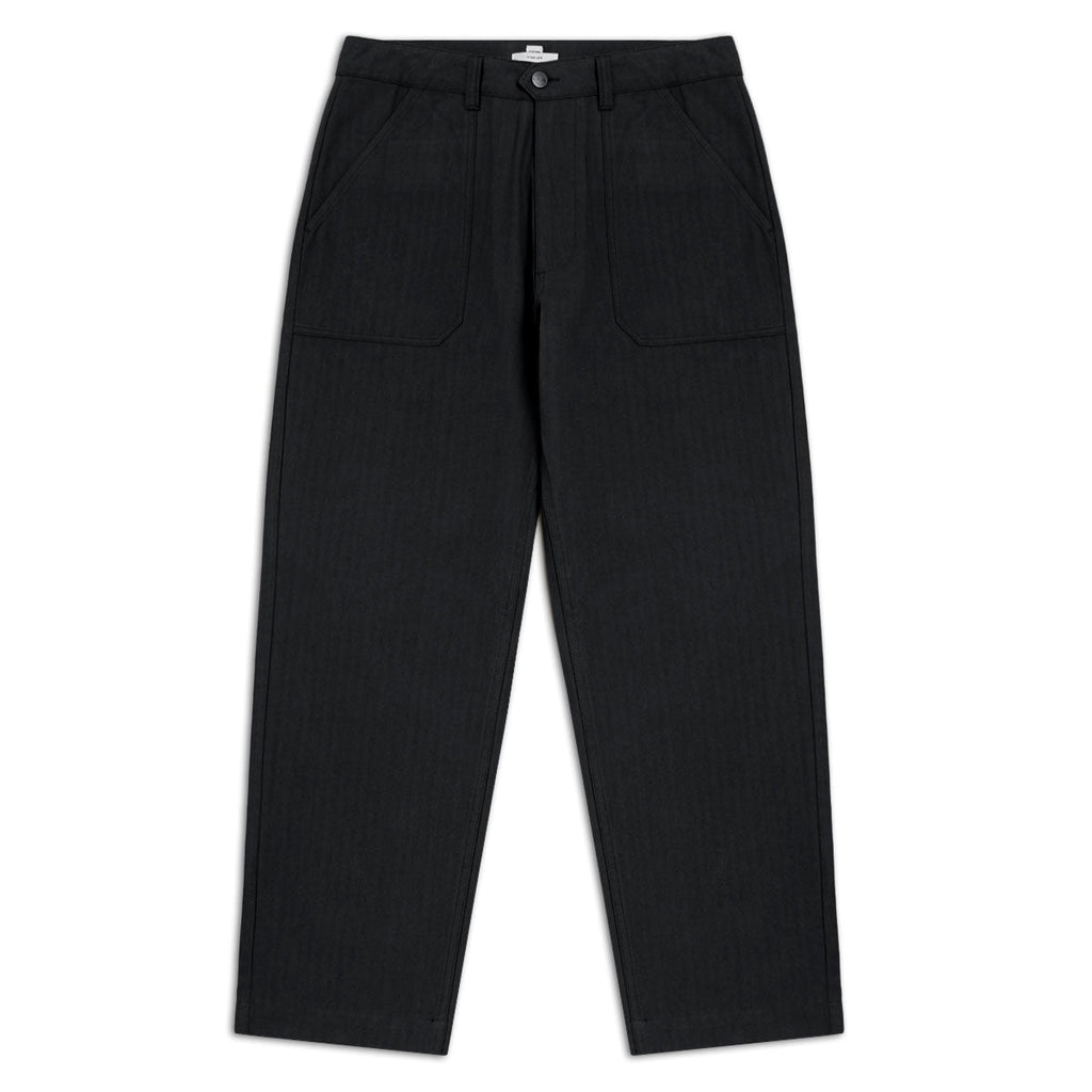 CCS Wide Leg Herringbone Pants - Black